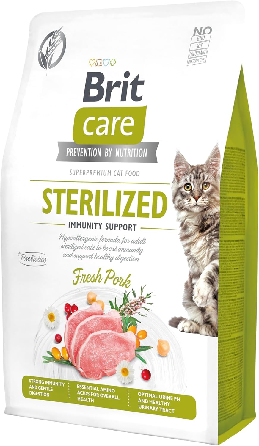 Brit Care Immunity Support Tahılsız Domuz Etli Kısırlaştırılmış Yetişkin Kedi Maması 2 KG - Ana Görsel