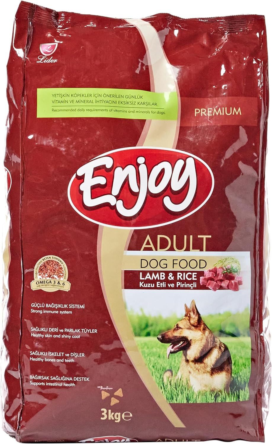 Enjoy Premium Pirinçli ve Kuzu Etli Yetişkin Köpek Maması 3 KG - Ana Görsel