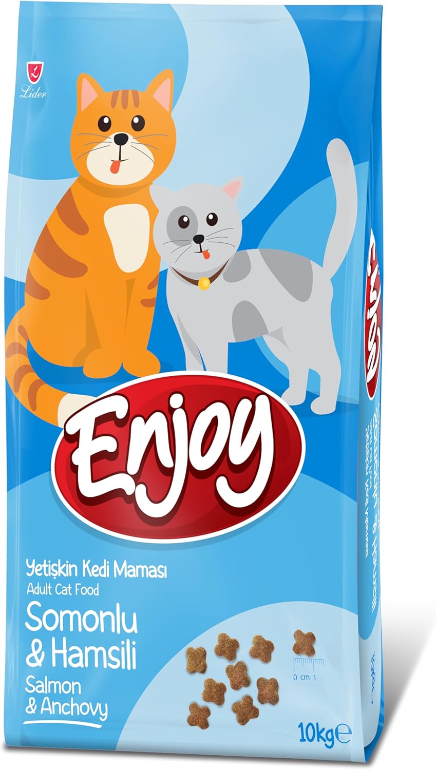 Enjoy Somonlu ve Hamsili Yetişkin Kedi Maması 10 KG - Ana Görsel