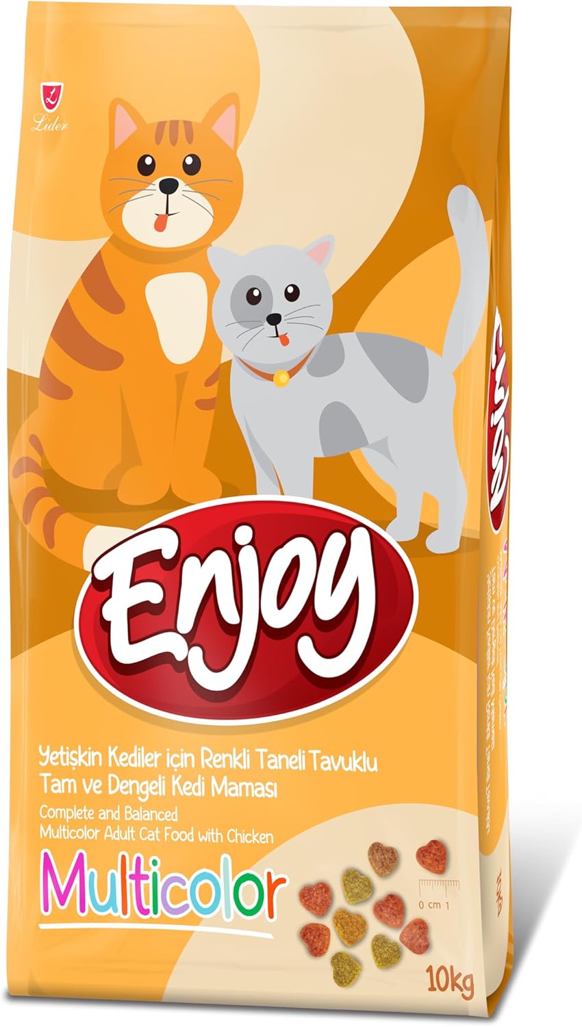Enjoy Multicolor Tam ve Dengeli Tavuklu Yetişkin Kedi Maması 10 KG - Ana Görsel