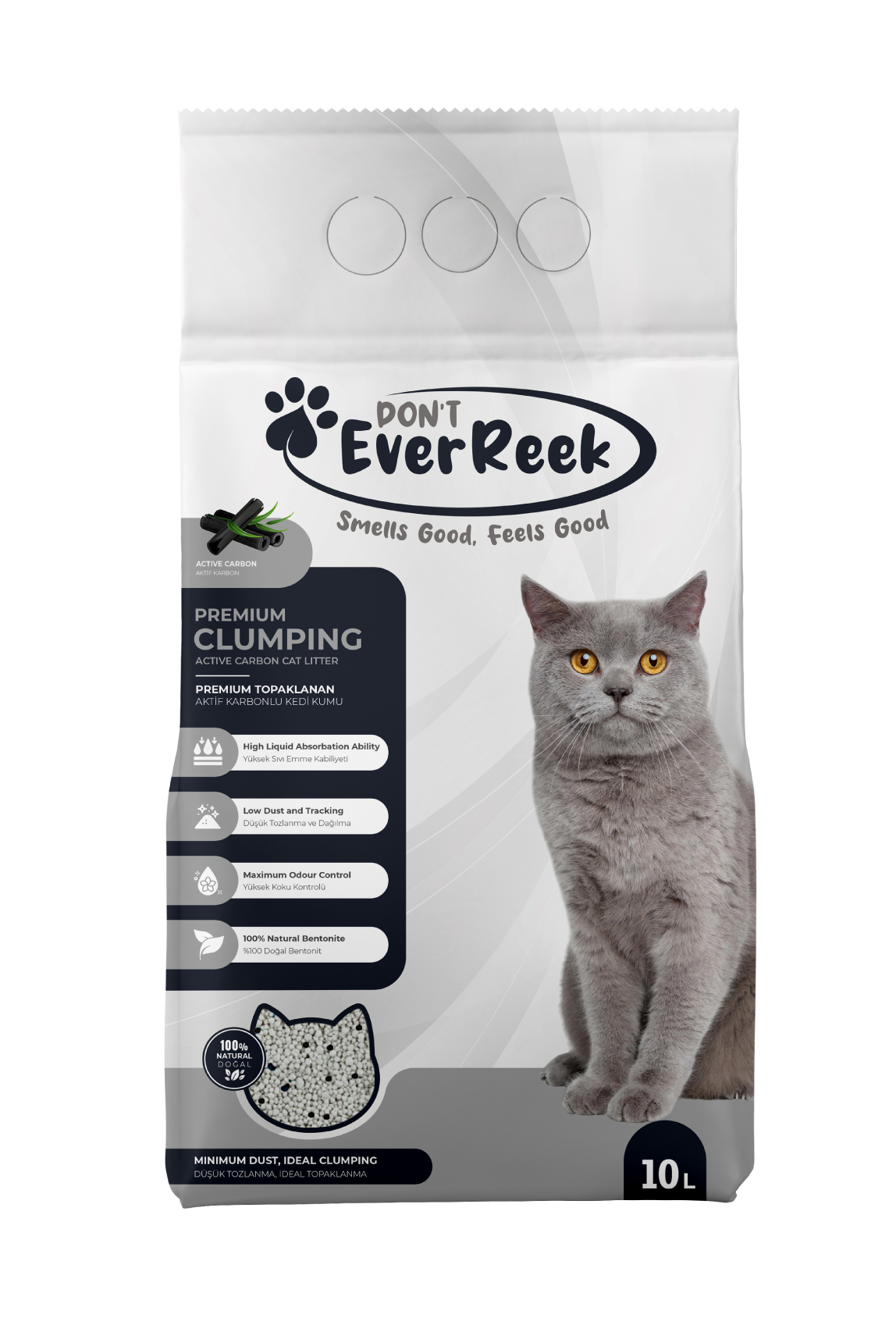 Ever Reek Premium Aktif Karbonlu Kedi Kumu 10L