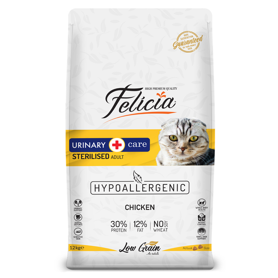 Felicia Urinary Care Az Tahıllı Tavuklu Kısırlaştırılmış Yetişkin Kedi Maması 12 KG - Ana Görsel