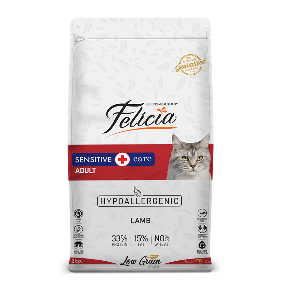 Felicia Sensitive Care Az Tahıllı Kuzu Etli Yetişkin Kedi Maması 2 KG - Ana Görsel