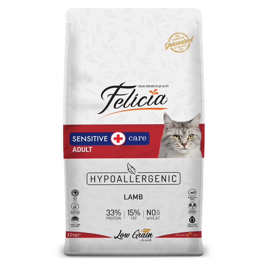 Felicia Sensitive Care Az Tahıllı Kuzu Etli Yetişkin Kedi Mamas 12 KG - Ana Görsel