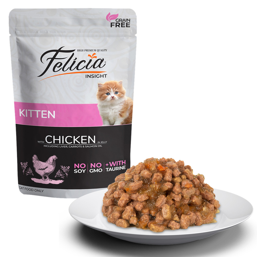 Felicia Insight Tahılsız Tavuklu Pouch Yaş Yavru Kedi Maması 12x85 G - Ana Görsel