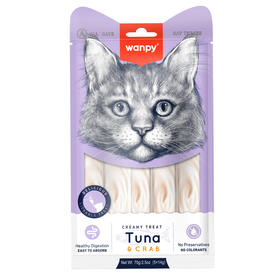 Wanpy Ton ve Yengeç Krema Kedi Likit Ödül 5x14 G