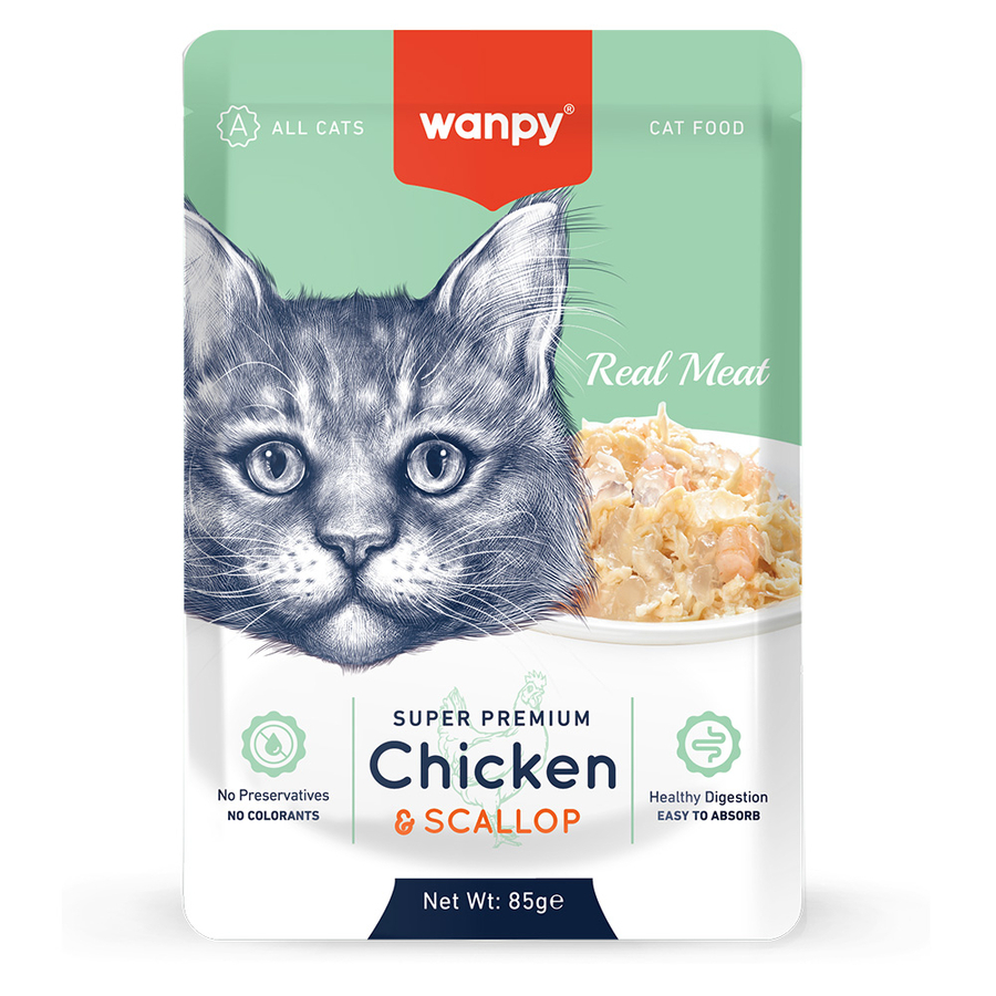 Wanpy Pouch Tavuklu ve Deniz Yaş Kedi Maması 12x85 G	 - Ana Görsel