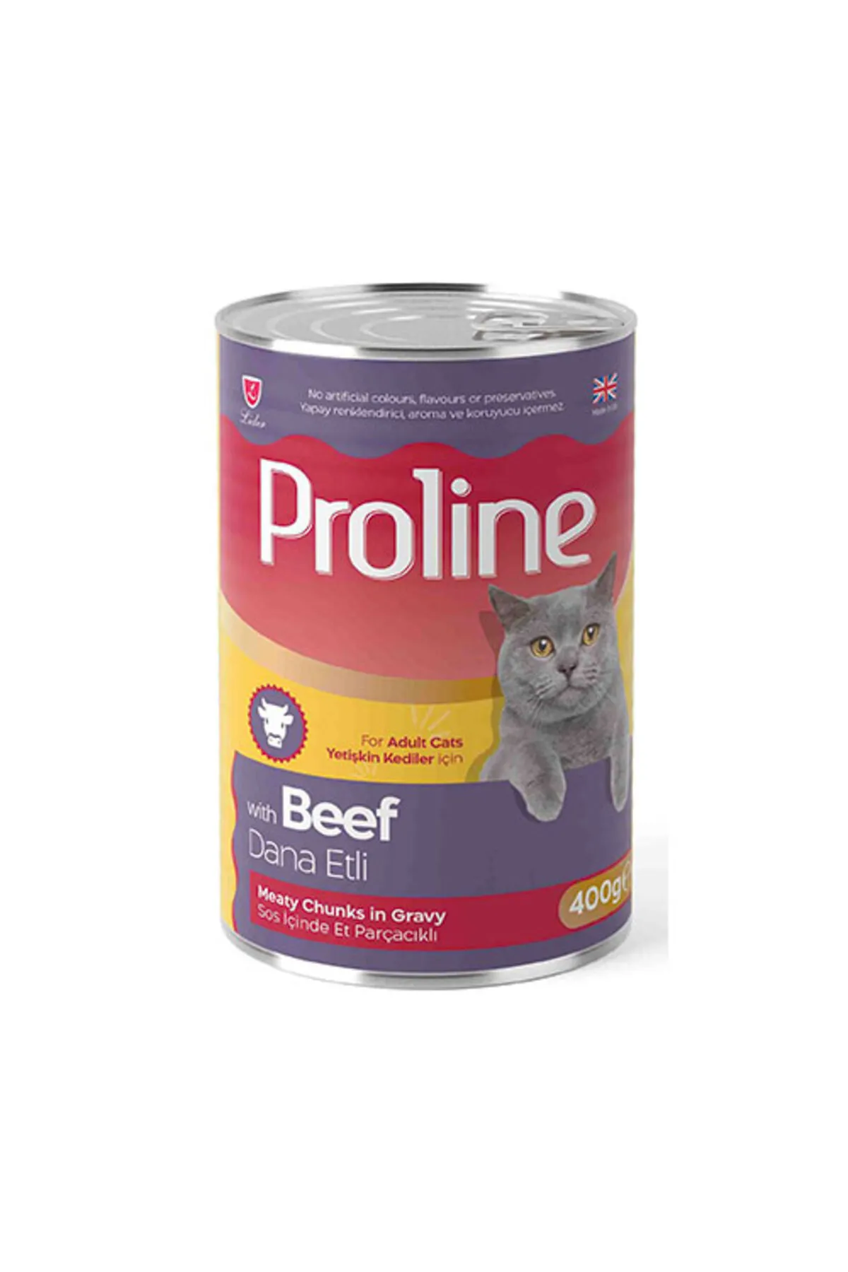 Proline Sos içinde Et Parçacıklı Dana Etli Yetişkin Kedi Maması 400 G - Ana Görsel