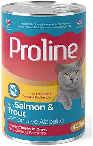 Proline Sos içinde Et Parçacıklı Somonlu ve Alabalıklı Yetişkin Kedi Maması 400 G - Ana Görsel