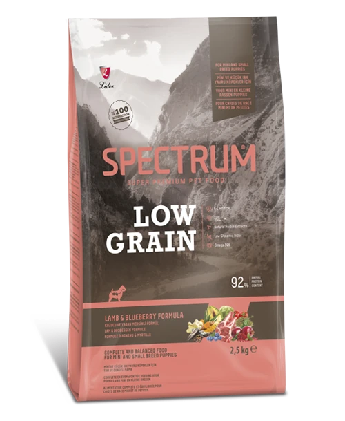 Spectrum Low Grain Kuzu Etli ve Yaban Mersini Küçük Irk Yavru Köpek Maması 2.5 KG - Ana Görsel