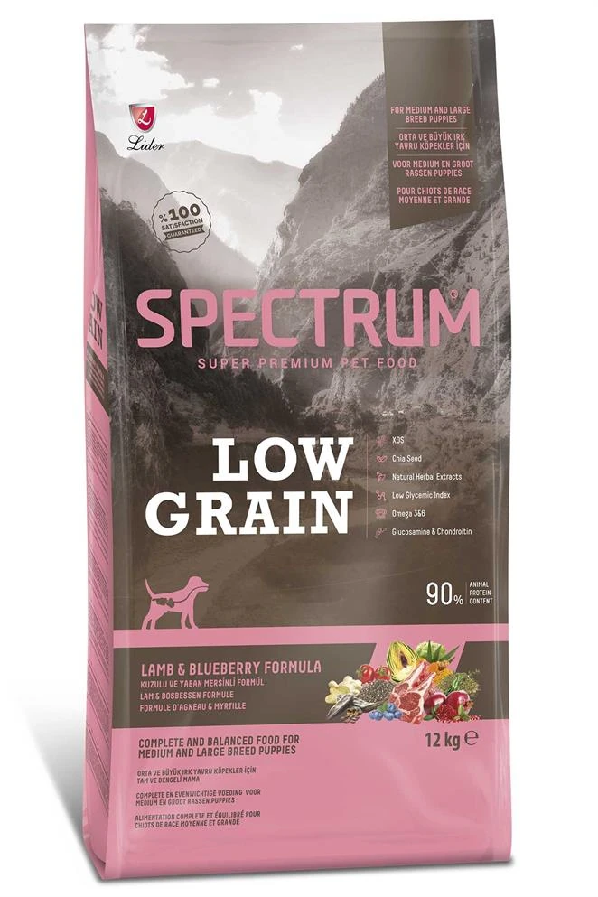 Spectrum Low Grain Kuzulu ve Yaban Mersinli Orta ve Büyük Irk Yavru Köpek Maması 12 KG - Ana Görsel