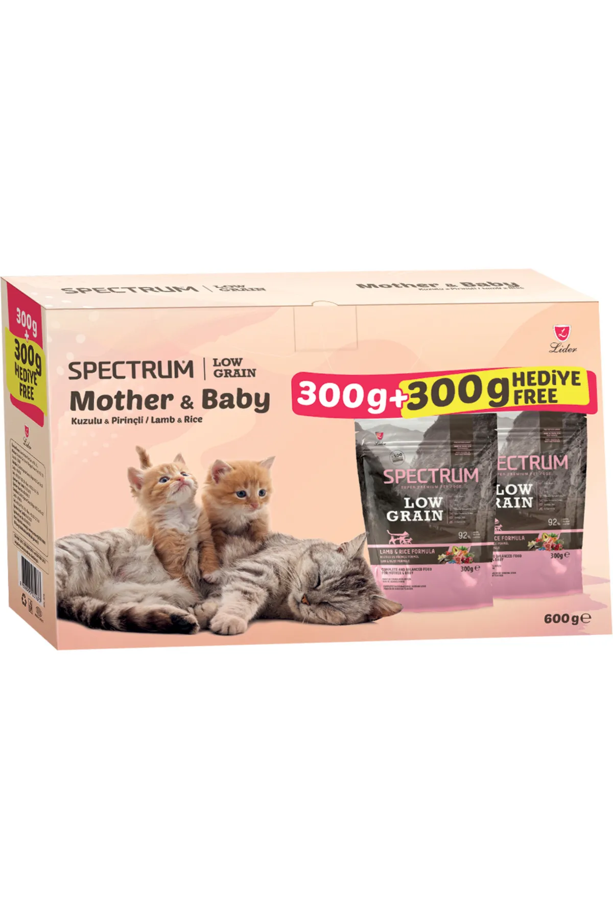 Spectrum Anne & Yavru Kediler İçin Düşük Tahıllı Kedi Maması 40/22 L&R 0.3+0.3 KG - Ana Görsel