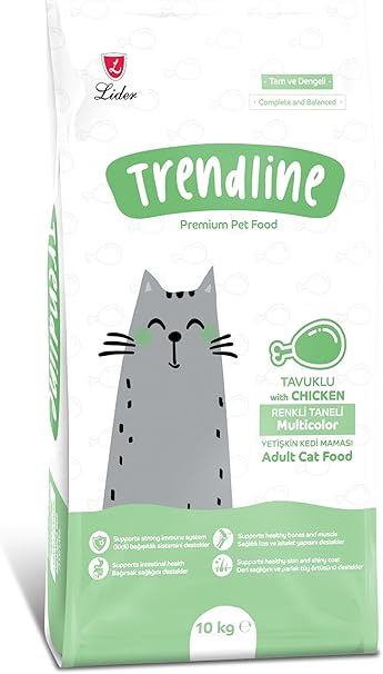 Trendline Renkli Taneli Tavuklu Yetişkin Kedi Maması 10 KG - Ana Görsel